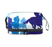 Race Horses and Jockeys Double Layer Cosmetic Bag for Women and Girls, Travel Toiletry Bag Makeup Handy Pouch Organiser Bag with Brush Compartment