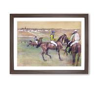 Race Horses By Edgar Degas Classic Painting Framed Print | A4 Walnut Framed Wall Art | Ready to Hang | Classic Animal Picture | Living Room Bedroom Lounge Office