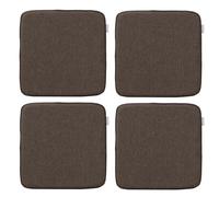 RACE LEAF Memory Foam Slow Rebound, Set of 4 40.5x40.5 cm Seat Cushion Indoor Household Seat Cushion Waterproof surface and non-slip underside Black (Dark Brown)