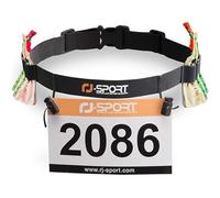 Race Number Belt, Triathlon Races Belt Bib Holder Loops for Triathalon, Marathon, Running and Cycling, Multi-Functional Competition Bib Fastener,Black, One Size
