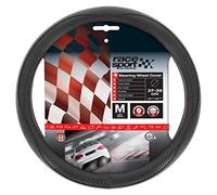 Race Sport PVC Car Steering Wheel Cover, 37-39 cm Size, Black