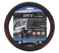 Race Sport PVC Car Steering Wheel Cover, 37-39 cm Size, Black/Red