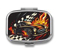 Race Sports Car Travel Pill Box Portable Pill Organizer Medical Box Pill Case Pill Container for Men Women