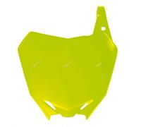 Race Tech Front Number Plate Neon Yellow Suzuki RM-Z250/450, yellow