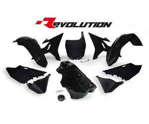Race Tech Revolution Plastic Kit + Gas Tank Black Yamaha YZ125/250, black