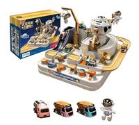 Race Track Car Adventure - 31x22.5x11cm ABS Material, Space Set with Mini Cars and Astronaut, Mechanical Link | Perfect For Preschool Kids Boys Girls Puzzle Learning Creativity Play Gift