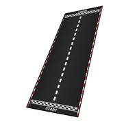 Race Track Play Mat for Cars, Polyester Road Racing Rug | Black Design with Winding Roads, Marked Start Finish Line, Lays Flat Instantly in ’S Playrooms