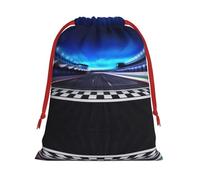 Race Track Print Drawstring Gift Bag Durable And Versatile, Perfect For Festive Occasions