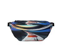Race Track Printed Fanny Pack Waist Bag for Men Women, Adjustable Bumbags Hip Bum Bag Travel Crossbody Bags Sports Running Hiking Belt Bag