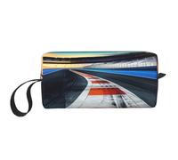 Race Track Printed Travel Makeup Bag Portable Cosmetic Bag Makeup Case Toiletry Handbag Organiser for Women