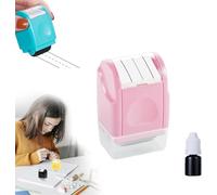 Race Track Stamp Roller,Car Track Stamp Roller,Dashed Handwriting Lines Practice Roller Stamp,Handwriting Lines Stamp Roller,Handwriting Practice Tool for Kids,Writing Lines Stamp Roller (Pink)