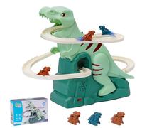 Race Track Toy Climbing Stairs Toys Roller Coaster Toy with 3 Dinosaurs Track Slide Toys Dinosaur Tracks Race Car Sets with Music Light Orbit Chasing Set Gift for Kids Toddlers Boys Girls 3+