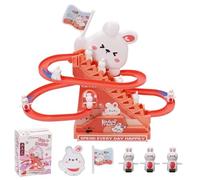 Race Track Toy Climbing Stairs Toys with 3 Bunnys Kid Fun Playing Games with Slide Light Music Roller Coaster Toy Set for Kids Birthday Gifts Slide Roller Coaster Toys for Kids Boys Girls