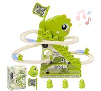 Race Track Toy Climbing Stairs Toys with 3 Dinosaurs Kid Fun Playing Games with Slide Light Music Roller Coaster Toy Set for Kids Birthday Gifts Slide Roller Coaster Toys for Kids Boys Girls