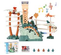 Race Track Toy Double Loop Track Slide Set Climbing Stairs Toys Dinosaur Tracks Race Car Toys with Music Light Orbit Chasing Toy Gift for Kids Toddlers Boys Girls