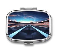 Race Track Weekly AM/PM Pill Organizer.Waterproof Portable Compact Travel Pill Organizers.Small Pill Box for Medicine Holder for Vitamins Medication.