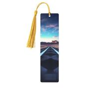 Race Track Wood Bookmark for Book Lovers Birthday Teachers Gift, Handmade Craft Book Marks Ornaments with Tassel Exquisite Reading Page Markers for Men Women