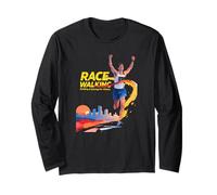 Race Walking Striding Striving for Victory Motivational Long Sleeve T-Shirt