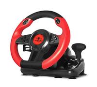 Race Wheel Pro Racing Steering Wheel, 26 cm, 180° Rotation, 8 Programmable Buttons, Pedals and Gearbox, Compatible with Windows 7-11