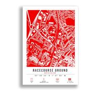 Racecourse Ground Stadium Map Minimalist A4/A3 Poster Photo Print Framed Gift Wrexham (A4 Poster Only)