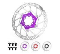 RACEDUEL IIIPRO A2 140mm 160mm 180mm 203mm Floating Bike Disc Brake Rotor with 6 Bolts,MTB Mountain Bike Stainless Steel Rotors M5 Screws, Bicycle Disc Brakes Rotors fit Road Bike/Ebike/BMX(Purple)