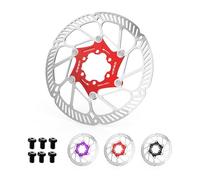 RACEDUEL IIIPRO A2 140mm 160mm 180mm 203mm Floating Bike Disc Brake Rotor with 6 Bolts,MTB Mountain Bike Stainless Steel Rotors M5 Screws, Bicycle Disc Brakes Rotors fit Road Bike/Ebike/BMX(Red)