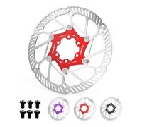 RACEDUEL IIIPRO A2 140mm 160mm 180mm 203mm Floating Bike Disc Brake Rotor with 6 Bolts,MTB Mountain Bike Stainless Steel Rotors M5 Screws, Bicycle Disc Brakes Rotors fit Road Bike/Ebike/BMX(Red)