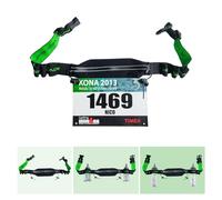 RaceFuel Triathlon Race Number Strap Running Belt with Pocket for Mobile Phone with Number Holder & 6 Holders Soft Flask or Gel for Jogging Cycling Marathons, With bag, standard size, Stretchy start