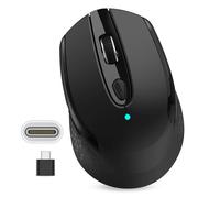 RaceGT Type C Wireless Computer Mouse, USB C 2.4G Silent Cordless Mouse with 6 Buttons and 3 Adjustable DPI for Laptop, Desktop, MacBook, PC