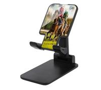 Racehorses Jockeys Racing Plastic Phone Stand Foldable Cellphone Holder for Desk Adjustable Accessories