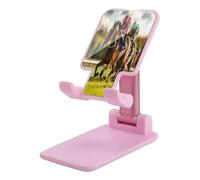 Racehorses Jockeys Racing Plastic Phone Stand Foldable Cellphone Holder for Desk Adjustable Accessories