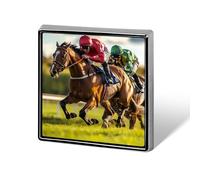 Racehorses Jockeys Racing Printed Brooch Pins Badge Button Tie Lapel Backpack Pin Decoration for Women Men