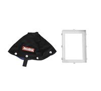 RaceQuip 871001RQP Shifter Boot 7-1/2 x 5-1/2 in Base 6 in Tall Aluminum/Fire Retardant Cotton FR3 Black Kit