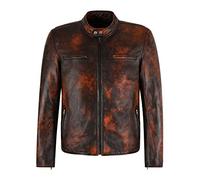 RACER Mens Leather Jacket Orange Rust Classic Bikers Fashion Real Leather Jacket 5200 (3XL)