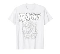 Racer Motorsport Racing Driver Helmet Race Team Track Days Value Graphic T-Shirt, Men, White, S