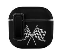 Racer Race Checkered Flags Cute Case PC Earbud Cases Protective Cover Compatible for AirPods 4