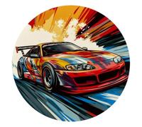 Racer Speedway Race Car Small Round Mouse Pad, Anti-Slip Rubber Computer Mousepad for Office Home Gaming Laptop, 10 x 10 Inch