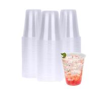 RACETOP 300 pack 12oz Disposable Plastic Cups, Clear Plastic Cups Tumblers, Plastic Cups Bulk, Transparent for Wedding, Thanksgiving, Birthday, Halloween, Christmas Party