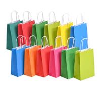 RACETOP Little Gift Bags That Make You Look Prepared - 24 Pack, 8 Colors, Sturdy Kraft with Handles (5.8"×3.2"×8.25") for Birthday Party Favors, Baby Shower, Wedding, Kids Crafts & DIY