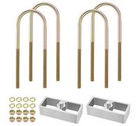 Racewill 1 inch Universal Leaf Spring Lowering Block Kits, 5" Length x 2-1/3" Width Blocks, with 4 Pack Heavy Duty Galvanized U-Bolts