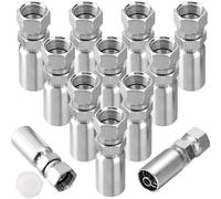 Racewill 12 Pack 3/8" Hydraulic Hose Fittings, 3/8" I.D. Hose x 1/2" JIC 37° Female with Protection Cover Hydraulic Hose End Swivel Crimp Fitting Kits