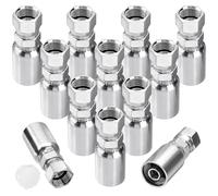 Racewill 12 Pack Hydraulic Hose End Fittings: 1/2" I.D. Hose x 1/2" JIC 37° Female With Protection Cover Hydraulic End Swivel Crimp Fitting