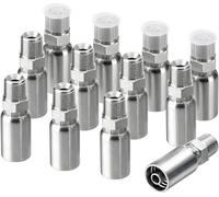 Racewill 12 Pack Hydraulic Hose Fittings: 3/8" I.D. Hose x 3/8" NPTF Male with Protection Cover, Hydraulic Hose End Crimp Fitting Kits Compatible with Weatherhead/Eaton/Dayco U-Series