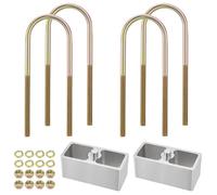 Racewill 2 inch Universal Leaf Spring Lowering Block Kits, 5" Length x 2-1/3" Width Blocks, with 4 Pack Heavy Duty Galvanized U-Bolts