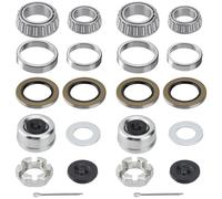 Racewill 2 Sets 25580 15123 Boat Trailer Axles Bearing Kits, Grease Seals, Spindle Nuts, 2.72" Dust Caps and Rubber Plugs, Cotter Pins, Washers for 5200-6000 lb.Tandem Axles #D42 Spindle