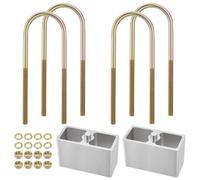 Racewill 4 inch Universal Leaf Spring Lowering Block Kits, 5" Length x 2-1/3" Width Blocks, with 4 Pack Heavy Duty Galvanized U-Bolts