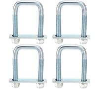 Racewill 4 Pack Square U Bolt for 2.5 Inch Wide Leaf Spring, Galvanized Steel U Bolt Brackets with Plates, 4-5/8" Long x 2-5/8" Wide x 5/8" Diameter, Fit for Truck, Trailer and Boat