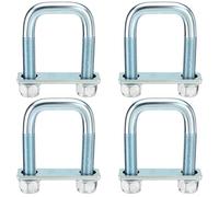 Racewill 4 Pack Square U Bolt for 2 Inch Wide Leaf Spring, Galvanized Steel U Bolt Brackets with Plates, 3-3/4" Long x 2-1/8" Wide x 5/8" Diameter, Fit for Truck, Trailer and Boat