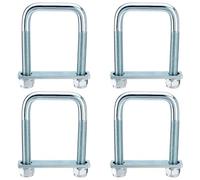 Racewill 4 Pack Square U Bolt for 3 Inch Wide Leaf Spring, Galvanized Steel U Bolt Brackets with Plates, 5" Long x 3-1/8" Wide x 5/8" Diameter, Fit for Truck, Trailer and Boat