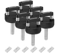 Racewill 6PCS Black Hard Top Quick Removal Fastener Thumb Screws with Nut Plates, Screw Fix Compatible with 2007-2022 Jeep Wrangler JK/JKU/JL/JLU Gladiator JT